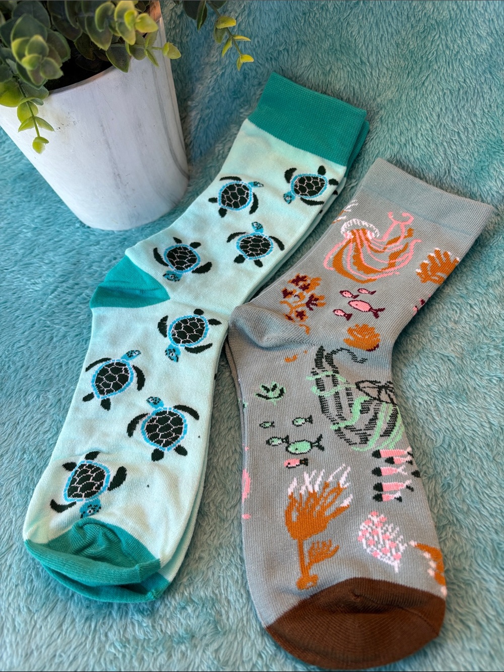 Sea Turtle & Sea Life Sock Bundle NWT OSFM
